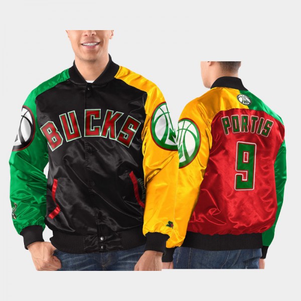 Bobby Portis Milwaukee Bucks #9 Men's Starter x Ty Mopkins BHM Jacket - Black